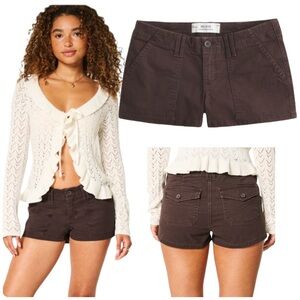 HOLLISTER Low Rise Espresso Brown Shorts NEW WITH TAGS 12
